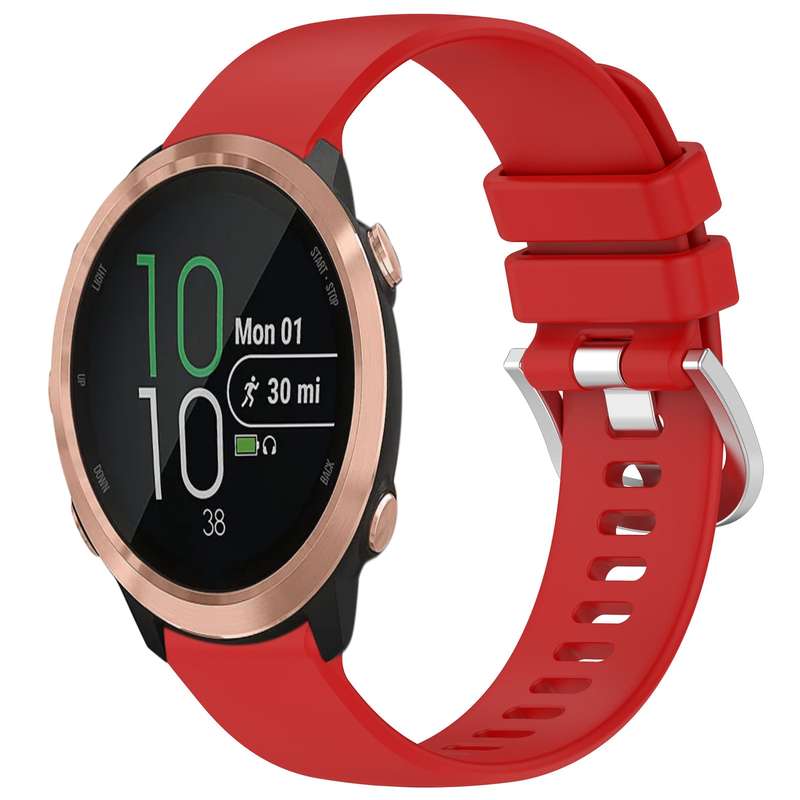 For Garmin Forerunner 645 / 645 Music Liquid Glossy Silver Buckle Silicone Watch Band(Black)