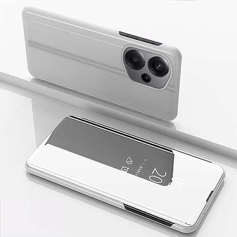 For Xiaomi Redmi Note 13 Pro 4G Plated Mirror Horizontal Flip Leather Phone Case with Holder(Si