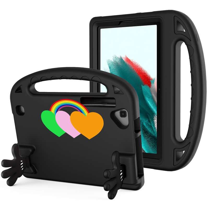 For Samsung Galaxy Tab A9 Love Small Palm Holder EVA Tablet Case(Black)