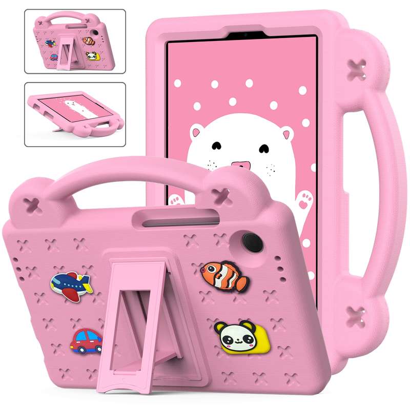 For Samsung Galaxy Tab A9 Handle Kickstand Children EVA Shockproof Tablet Case(Pink)
