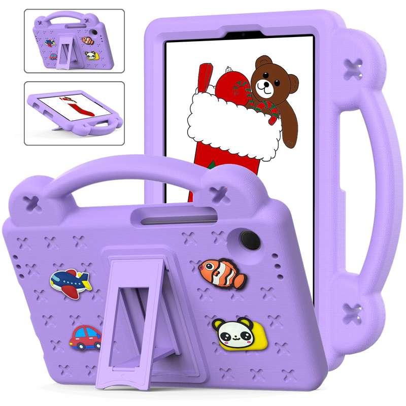 For Samsung Galaxy Tab A9 Handle Kickstand Children EVA Shockproof Tablet Case(Pink)