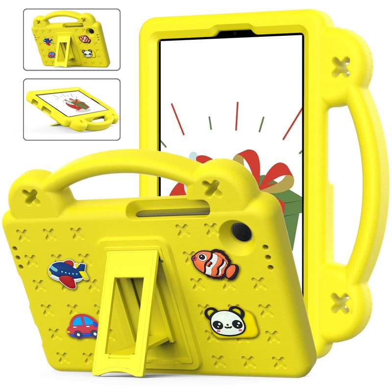 For Samsung Galaxy Tab A9 Handle Kickstand Children EVA Shockproof Tablet Case(Pink)