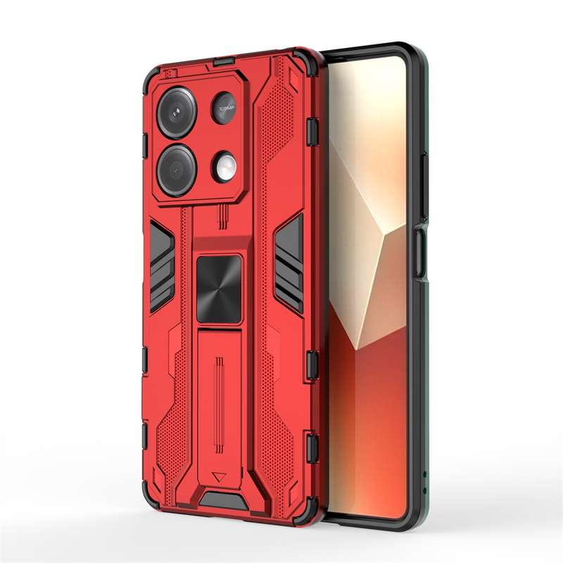 For Redmi Note 13 5G Supersonic Armor PC Hybrid TPU Phone Case(Red)