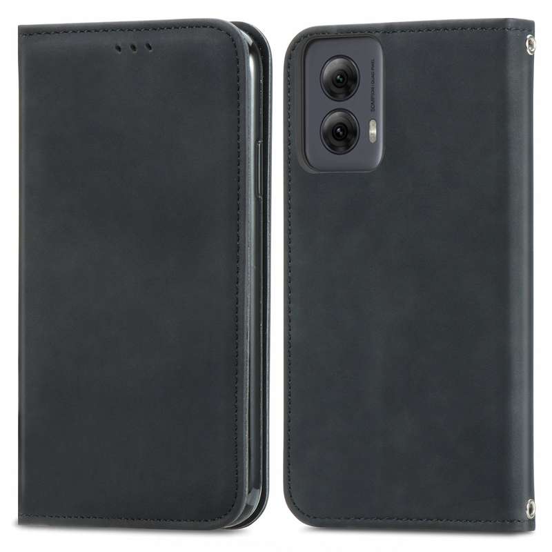 For Motorola Moto G Power 5G 2024 Retro Skin Feel Magnetic Flip Leather Phone Case(Black)