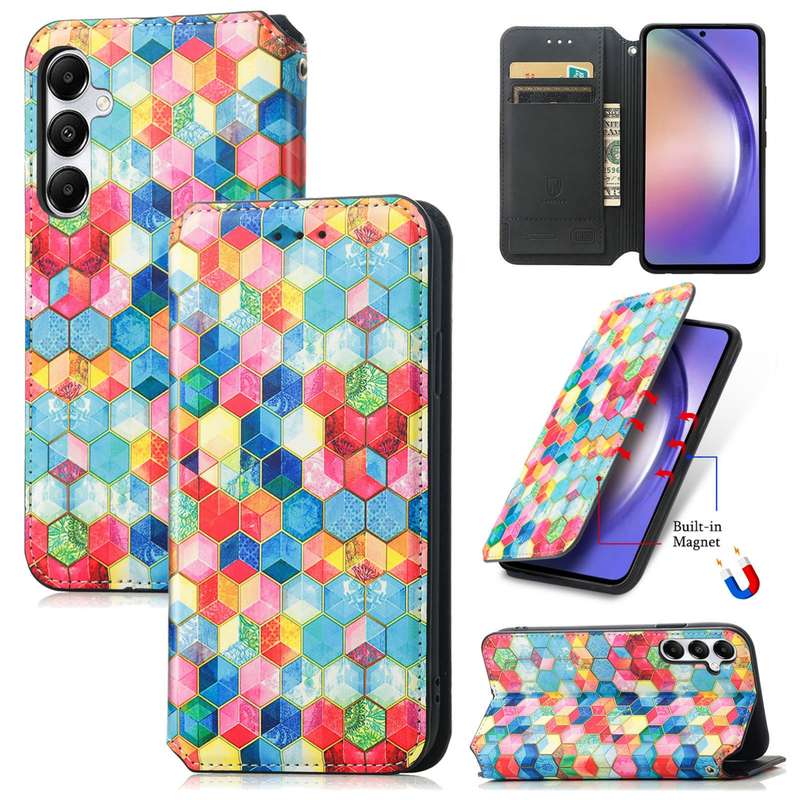 For Samsung Galaxy A55 5G CaseNeo Colorful Magnetic Leather Phone Case(Magic Space)