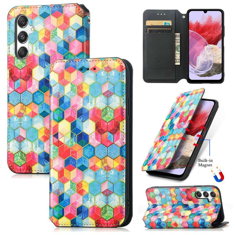 For Samsung Galaxy M34 5G CaseNeo Colorful Magnetic Leather Phone Case(Magic Space)