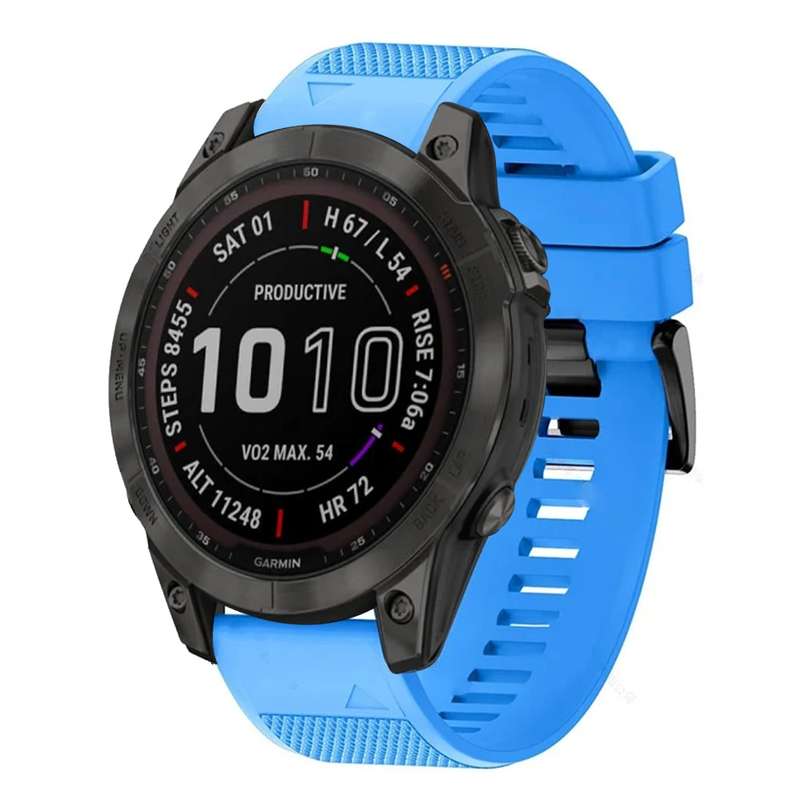 For Garmin Fenix 7 Sapphire Solar Quick Release 22mm Silicone Watch Band(Black)