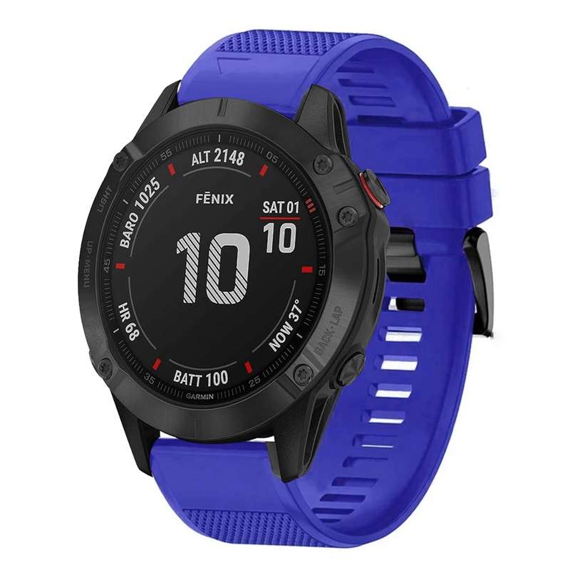 For Garmin Fenix 6 Sapphire Quick Release 22mm Silicone Watch Band(Midnight Blue)