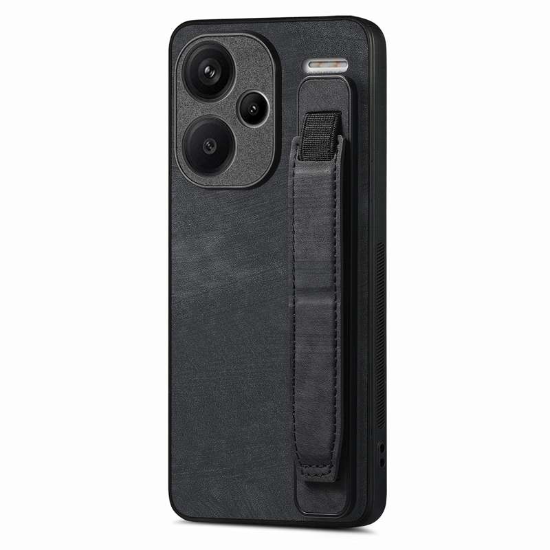 For Xiaomi Redmi Note 13 Pro+ Retro Wristband Holder Leather Back Phone Case(Brown)