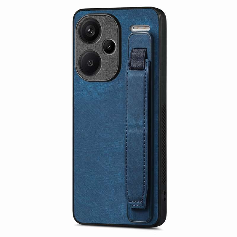 For Xiaomi Redmi Note 13 Pro+ Retro Wristband Holder Leather Back Phone Case(Brown)