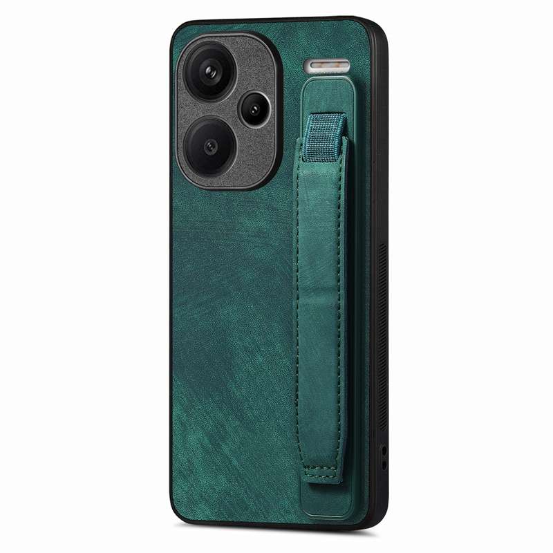 For Xiaomi Redmi Note 13 Pro+ Retro Wristband Holder Leather Back Phone Case(Brown)