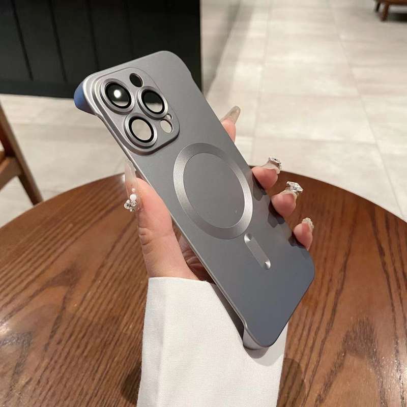 For iPhone 16 Pro Max Frameless MagSafe PC Phone Case(Gary)