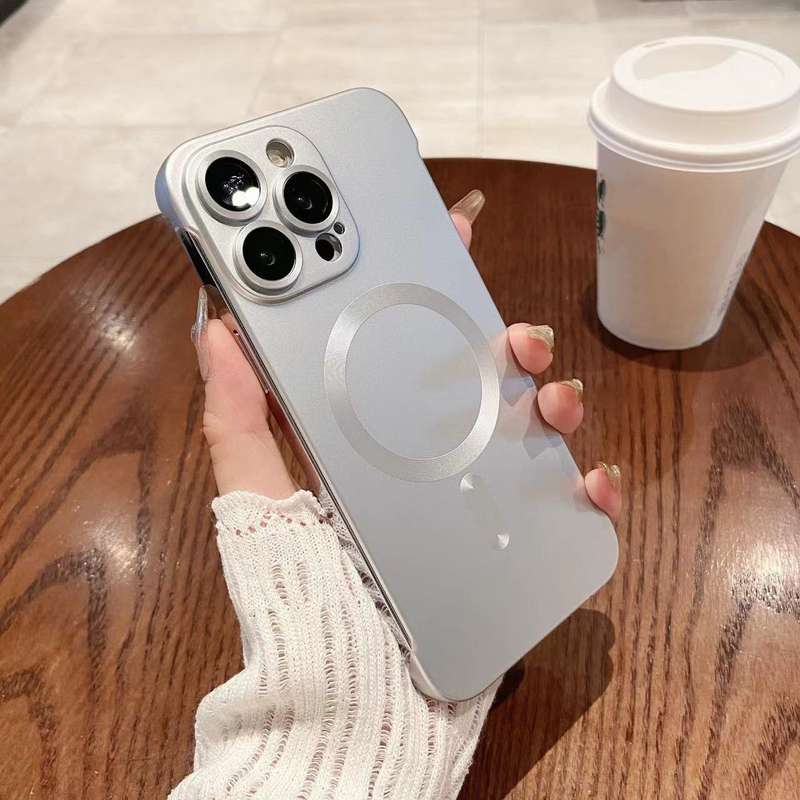 For iPhone 16 Pro Max Frameless MagSafe PC Phone Case(Gary)