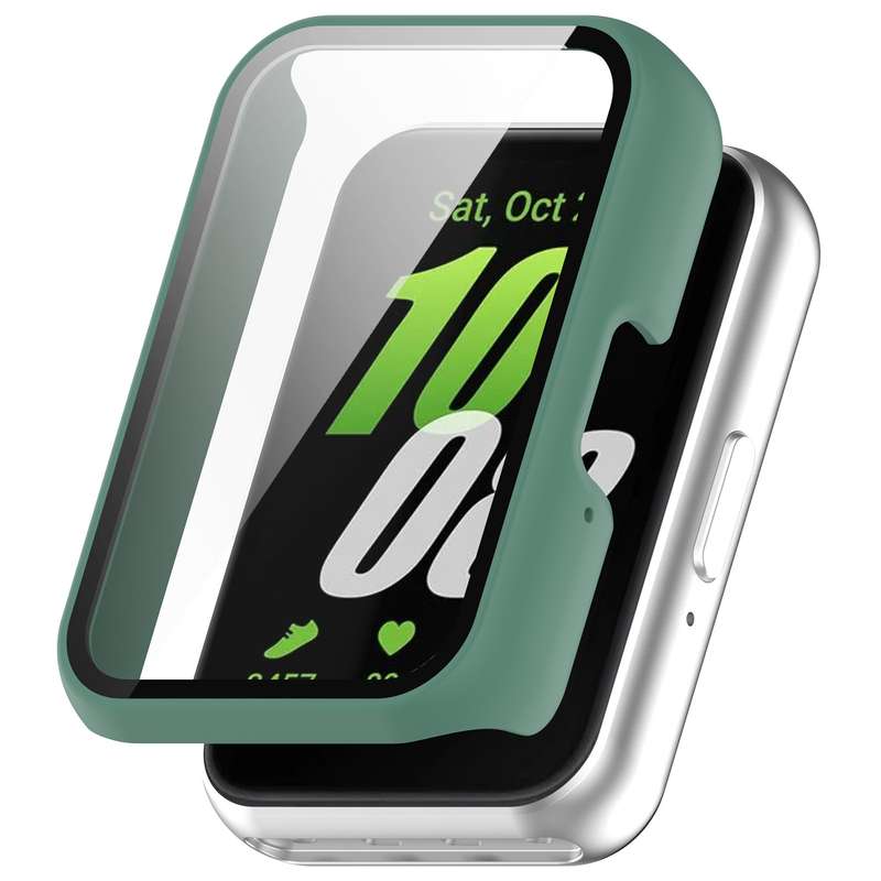 For Samsung Galaxy Fit 3 SM-R390 PC + Tempered Glass Film Integrated Watch Protective Case(Ink Blue)