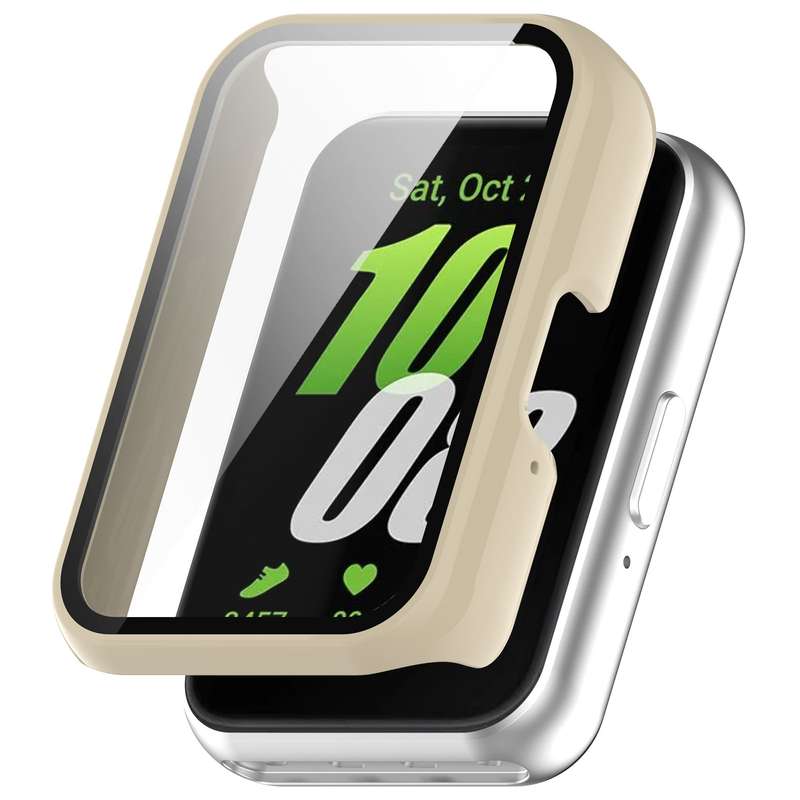 For Samsung Galaxy Fit 3 SM-R390 PC + Tempered Glass Film Integrated Watch Protective Case(Ink Blue)