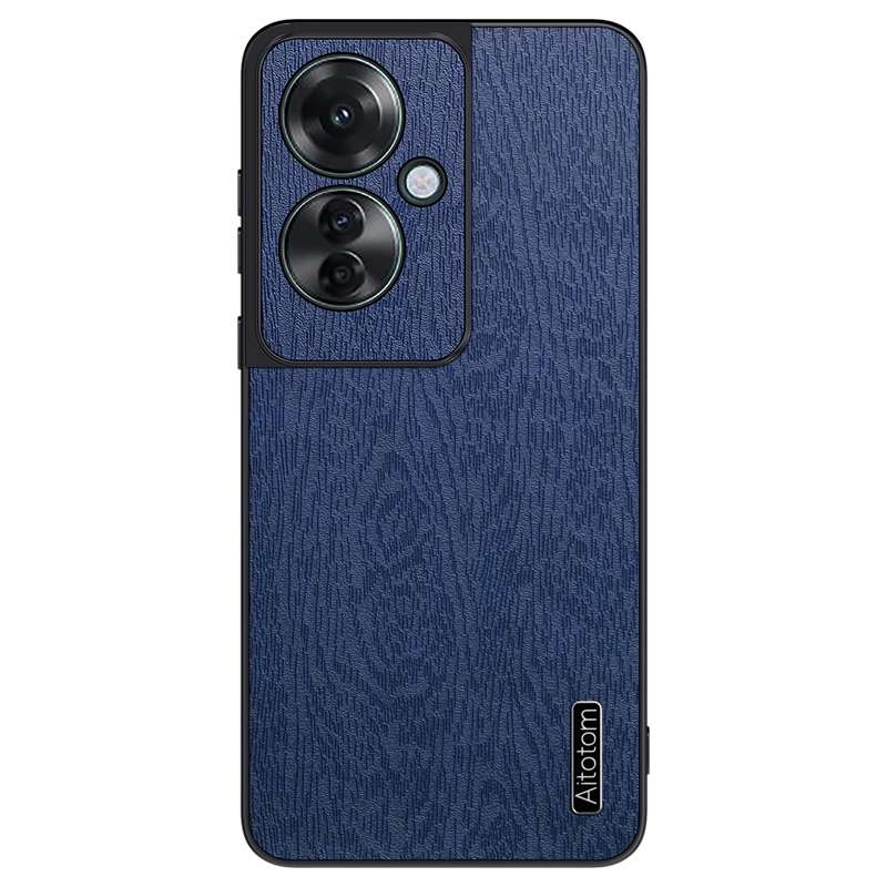 For OPPO Reno11 F Tree Bark Leather Shockproof Phone Case(Blue)