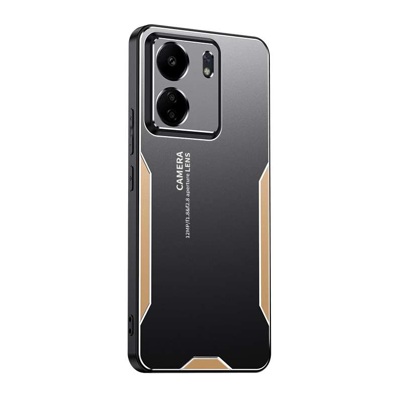 For Xiaomi Redmi 13C Blade Series TPU Hybrid Metal Phone Case(Gold)