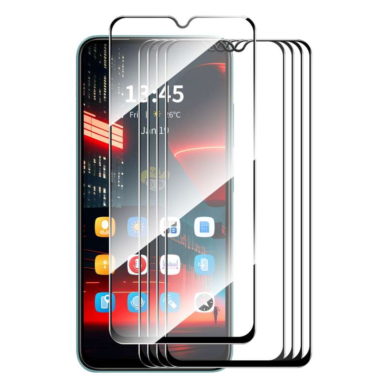 For vivo Y16 5pcs ENKAY Full Glue High Aluminum-silicon Tempered Glass Film