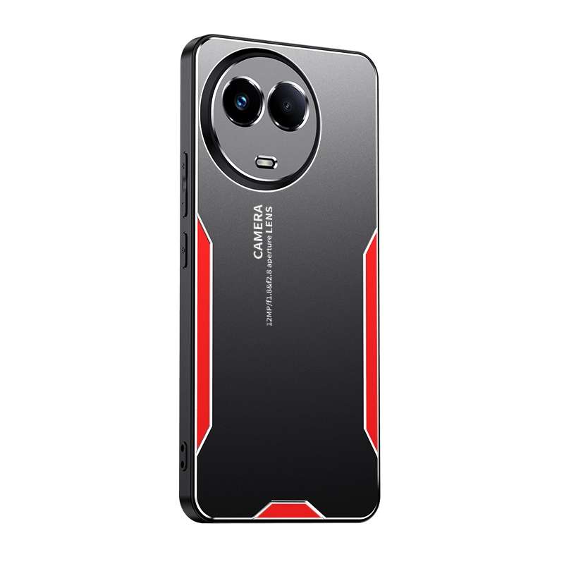 For Realme 11 5G Global Blade Series TPU Hybrid Metal Phone Case(Red)