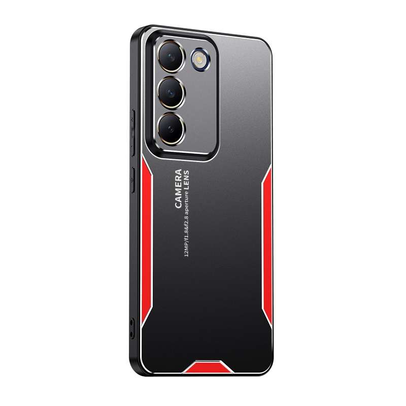 For vivo Y100 5G Global Blade Series TPU Hybrid Metal Phone Case(Red)