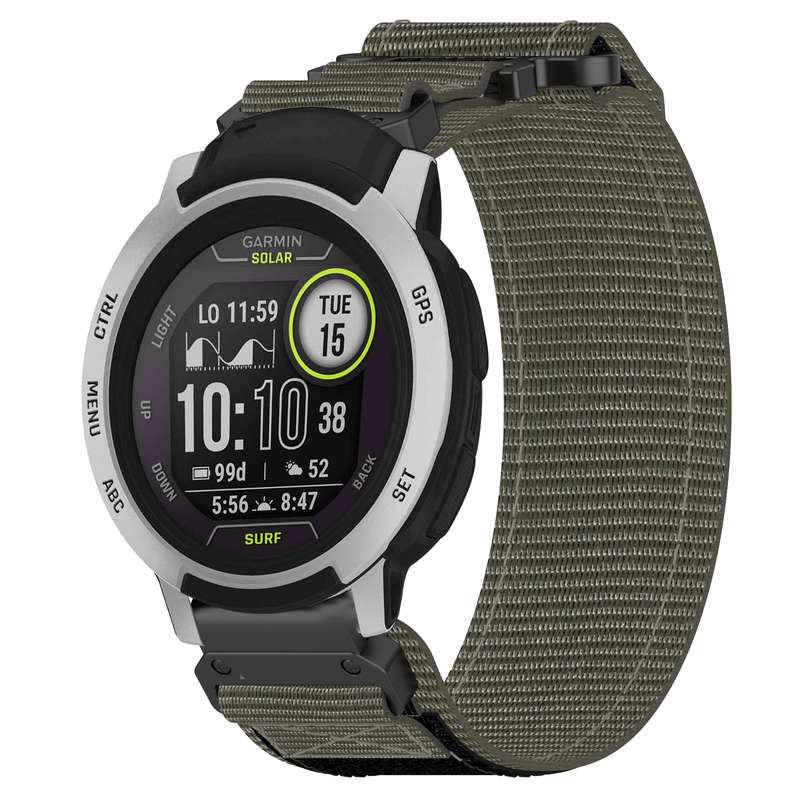 For Garmin Instinct 22mm Nylon Hook And Loop Fastener Watch Band(Grey)