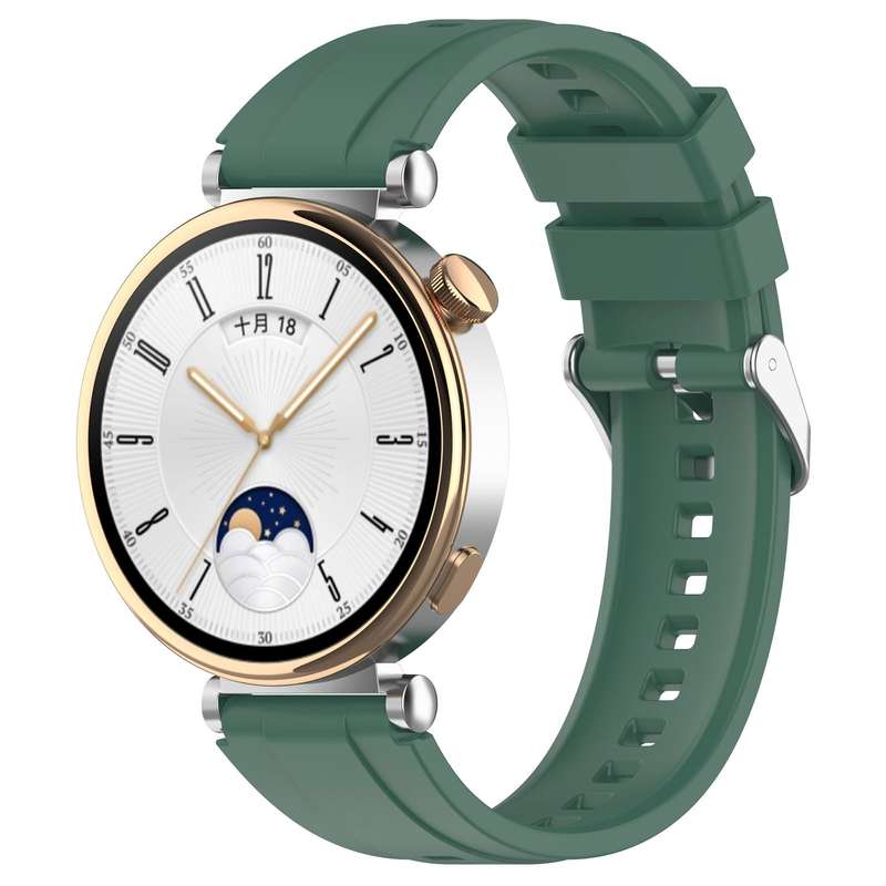 For Huawei Watch GT 5 41mm Silver Buckle Quick Release Silicone Watch Band(White)
