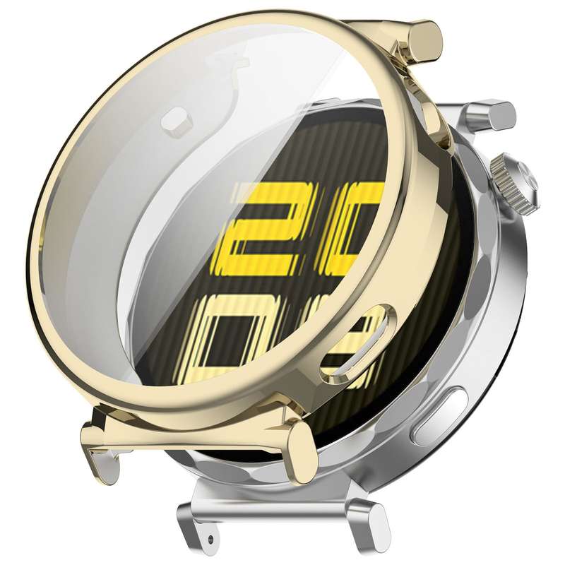 For Huawei Watch GT5 Pro 42mm Electroplated TPU Full Coverage Watch Protective Case(Light Gold)