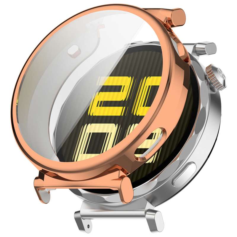For Huawei Watch GT5 Pro 42mm Electroplated TPU Full Coverage Watch Protective Case(Light Gold)