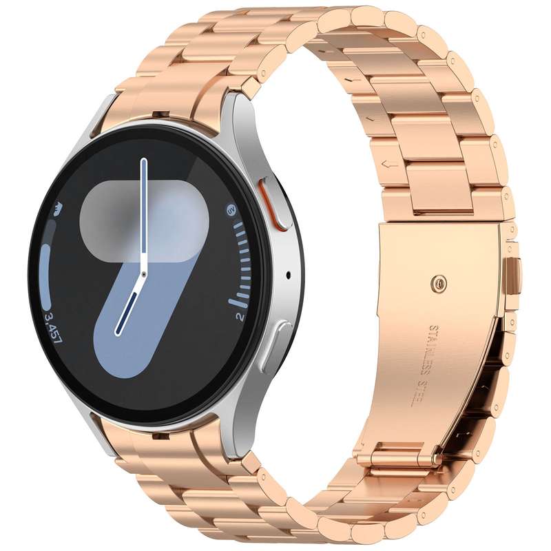 For Samsung Galaxy Watch 7 40 / 44mm Three Beads Button Quick Release Metal Watch Band(Black)