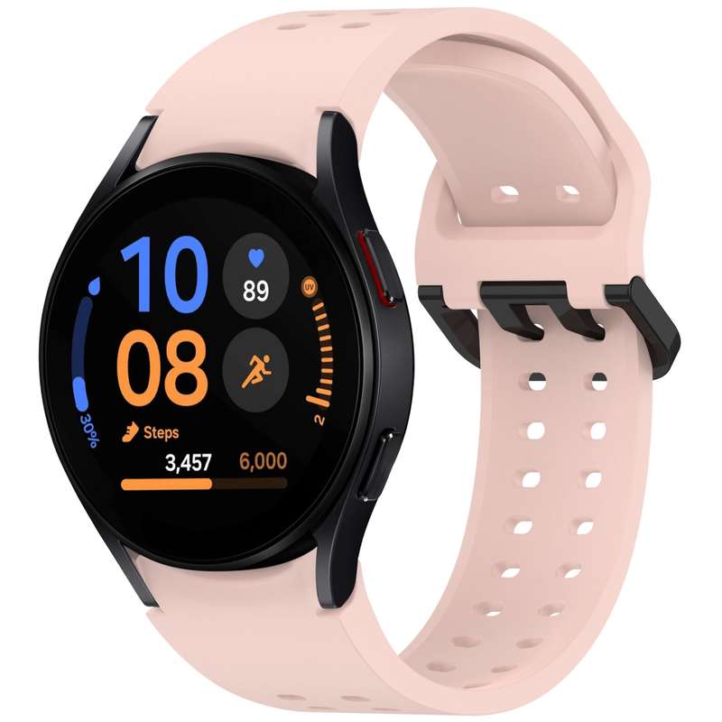 For Samsung Galaxy Watch FE 40mm Diplopore Button Quick Release Silicone Watch Band(White)