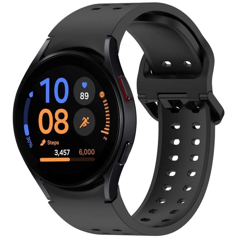 For Samsung Galaxy Watch FE 40mm Diplopore Button Quick Release Silicone Watch Band(White)