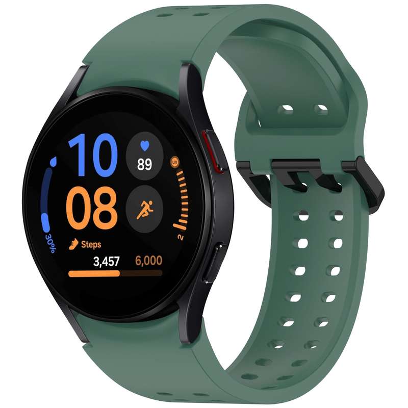 For Samsung Galaxy Watch FE 40mm Diplopore Button Quick Release Silicone Watch Band(White)