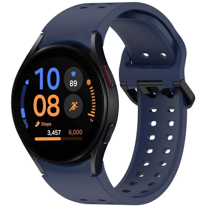 For Samsung Galaxy Watch FE 40mm Diplopore Button Quick Release Silicone Watch Band(White)