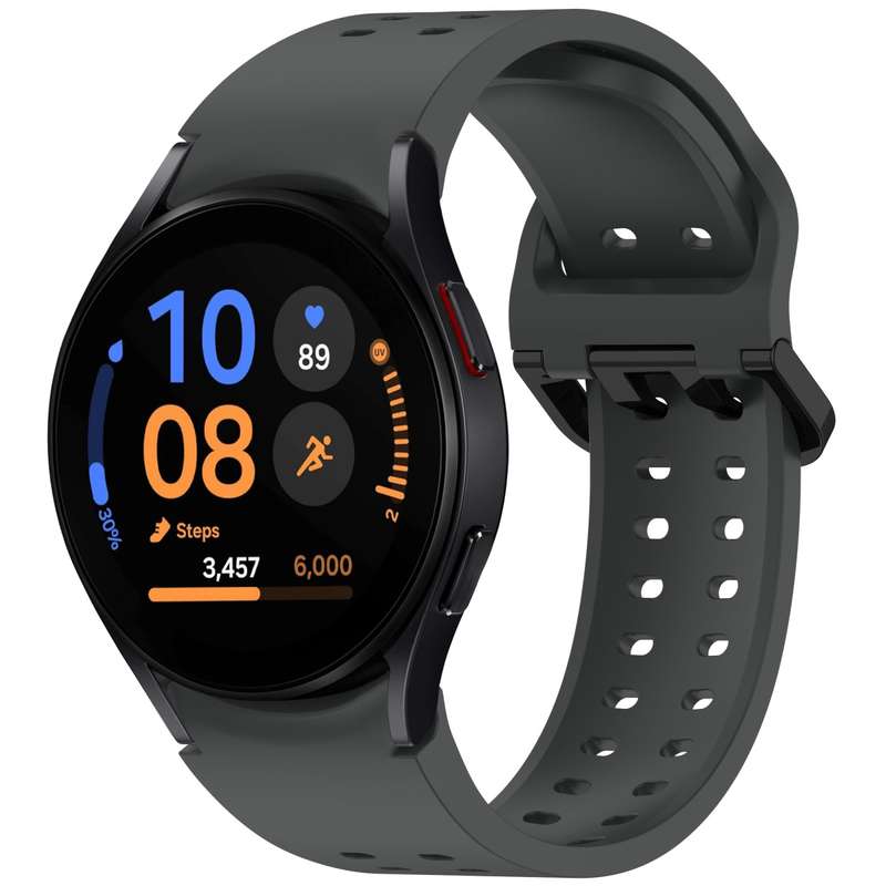 For Samsung Galaxy Watch FE 40mm Diplopore Button Quick Release Silicone Watch Band(White)