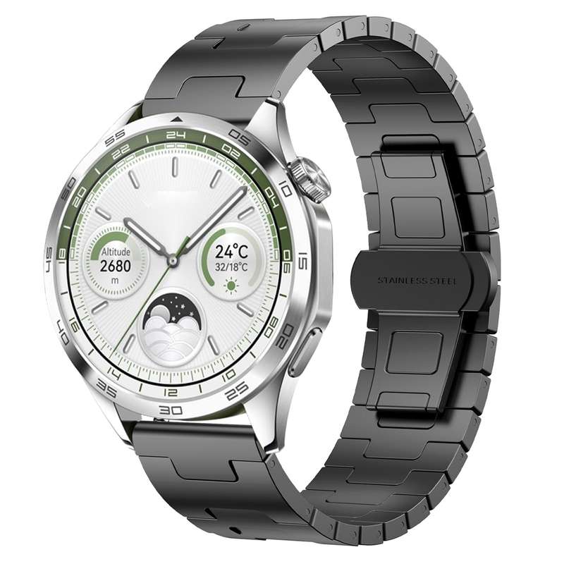 For Huawei watch GT5 46mm Titanium Alloy 22mm Metal Watch Band(Black)