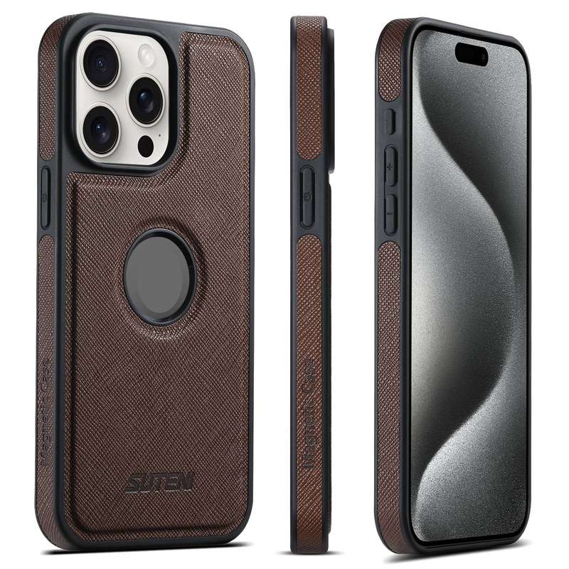 For iPhone 15 Pro Max Suteni G1 Cross Texture MagSafe Phone Case(Black)
