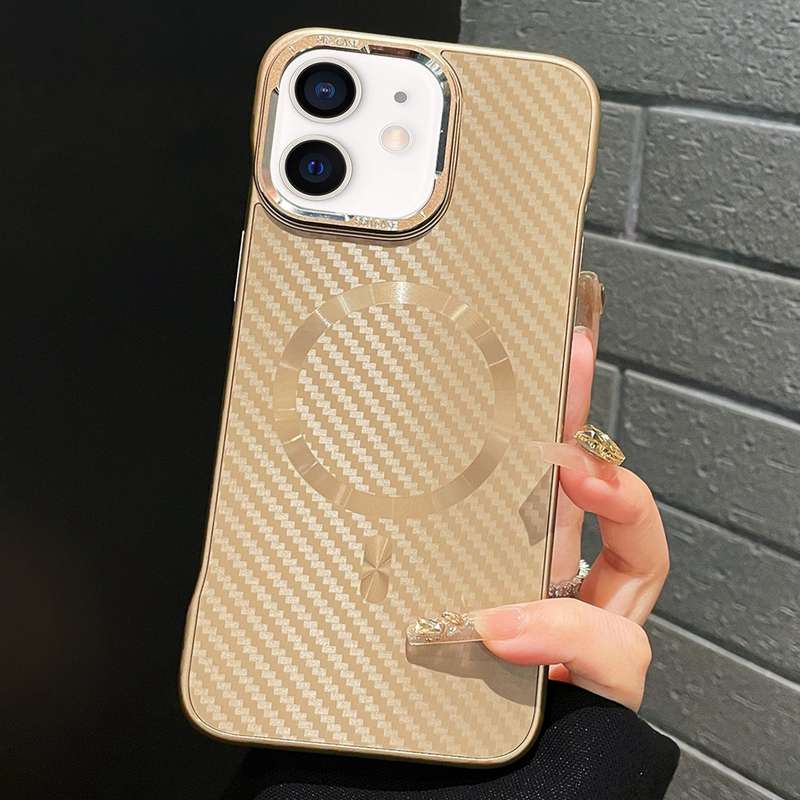 For iPhone 11 AG Carbon Fiber Frameless MagSafe Phone Case(Black)