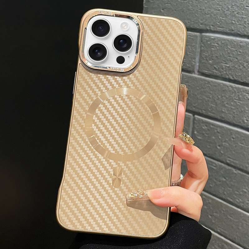 For iPhone 13 Pro AG Carbon Fiber Frameless MagSafe Phone Case(Black)
