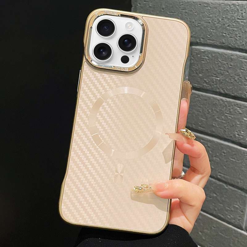 For iPhone 13 Pro AG Carbon Fiber Frameless MagSafe Phone Case(Black)
