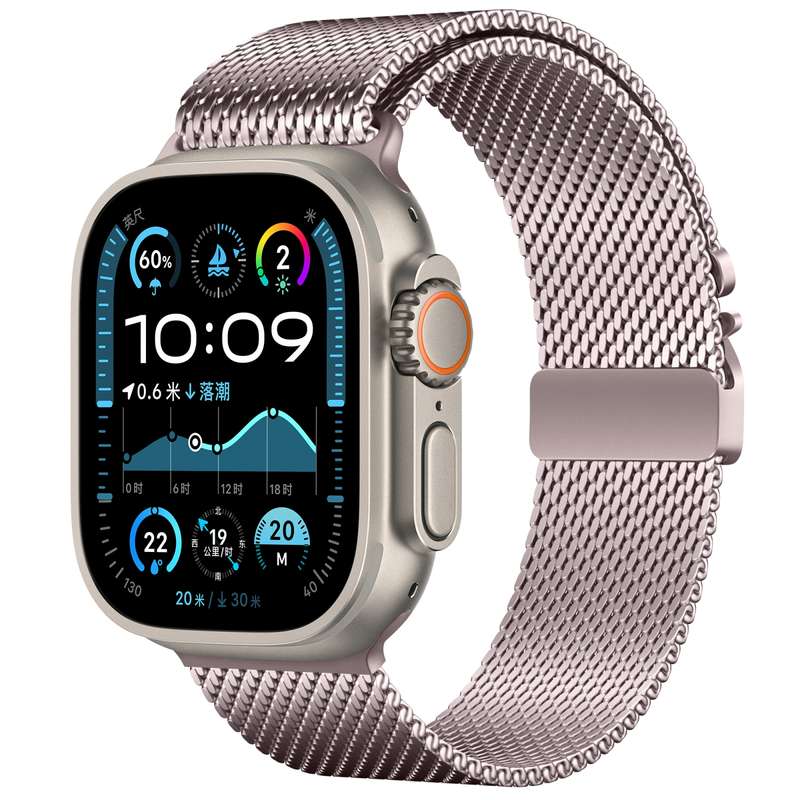 For Apple Watch 42mm / 41mm / 40mm / 38mm Umbrella Buckle Think Milanese Plate Stainless Steel Parac