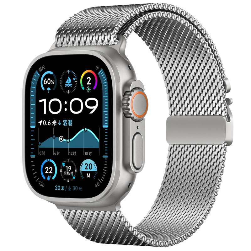 For Apple Watch 42mm / 41mm / 40mm / 38mm Umbrella Buckle Think Milanese Plate Stainless Steel Parac