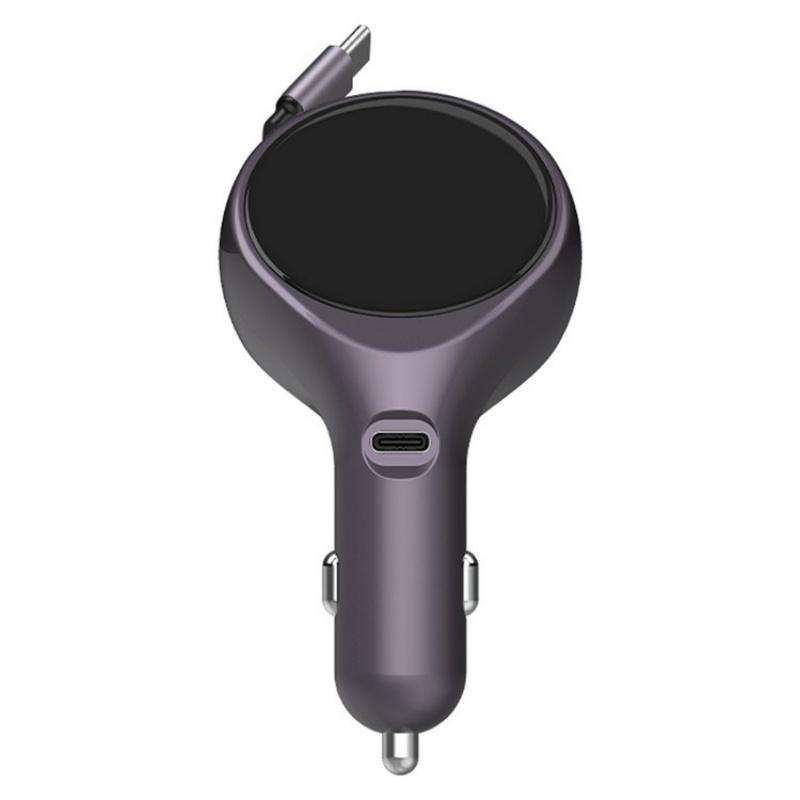 K1 With Retractable Cable Car Charger Type-C PD 20W Fast Charging Adapter