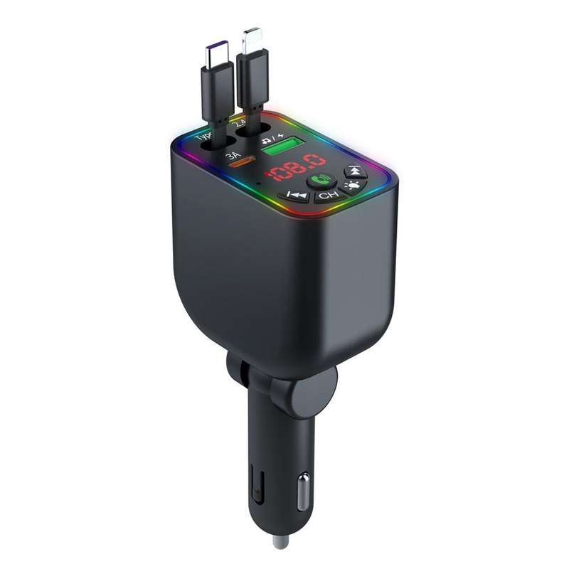 L5 Car Bluetooth-Compatible MP3 Player Hands Free Calling FM Transmitter Fast Charger