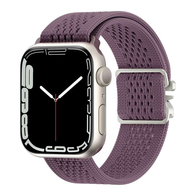 For Apple Watch 46mm / 49mm / 45mm / 44mm Parachute Buckle Knitted Nylon Watch Band(Smokey Purple)