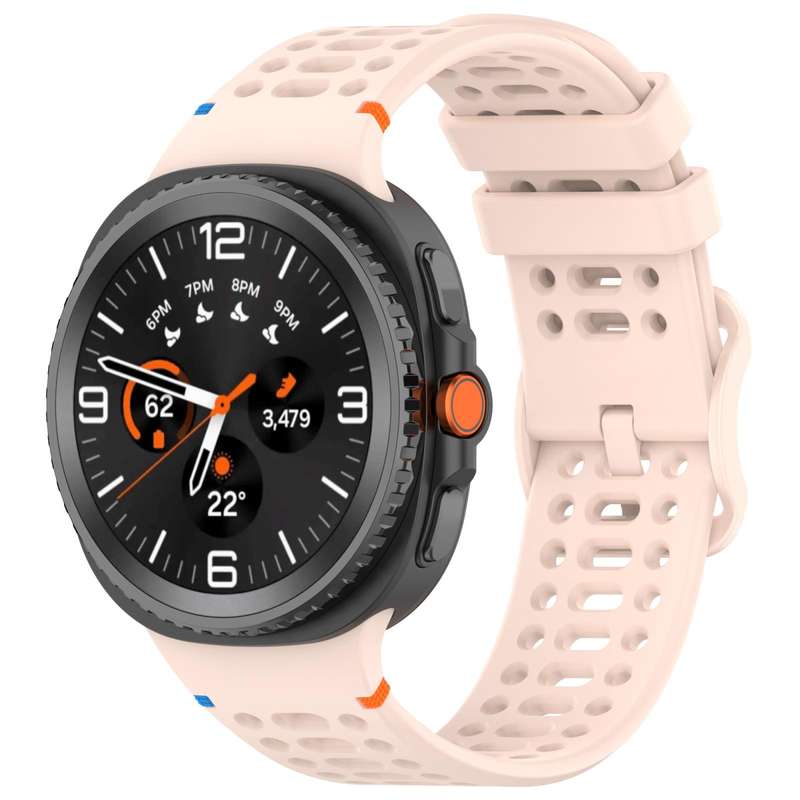 For Samsung Galaxy Watch8 40 / 44mm Eight-shaped Buckle Breathable Stitched Silicone Watch Band(Dark