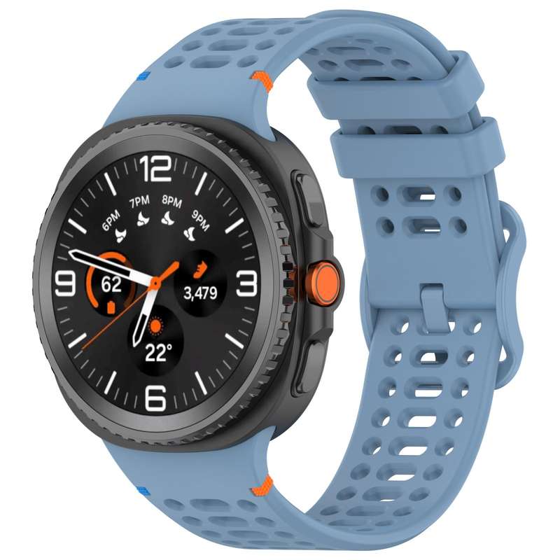For Samsung Galaxy Watch8 40 / 44mm Eight-shaped Buckle Breathable Stitched Silicone Watch Band(Dark