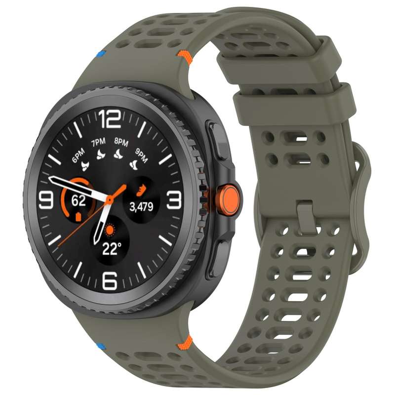 For Samsung Galaxy Watch8 40 / 44mm Eight-shaped Buckle Breathable Stitched Silicone Watch Band(Dark