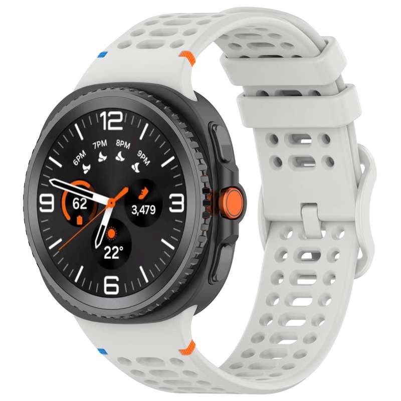For Samsung Galaxy Watch8 40 / 44mm Eight-shaped Buckle Breathable Stitched Silicone Watch Band(Dark