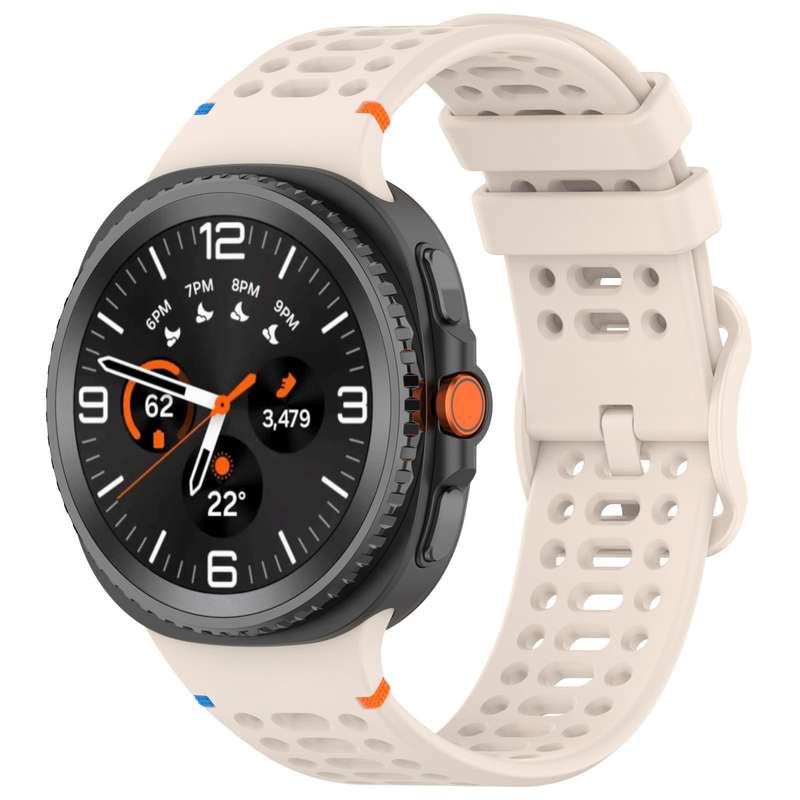 For Samsung Galaxy Watch8 40 / 44mm Eight-shaped Buckle Breathable Stitched Silicone Watch Band(Dark