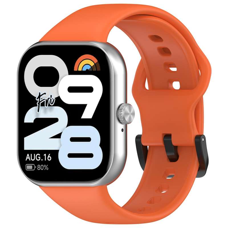 For Redmi Watch Move Black Steel Buckle Solid Color Soft Silicone Watch Band(Black)